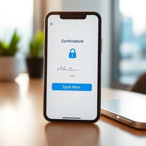 Confirmation de signature sur smartphone